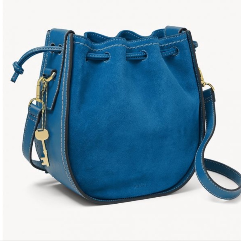 Palmer drawstring Malibu blue fossil bag